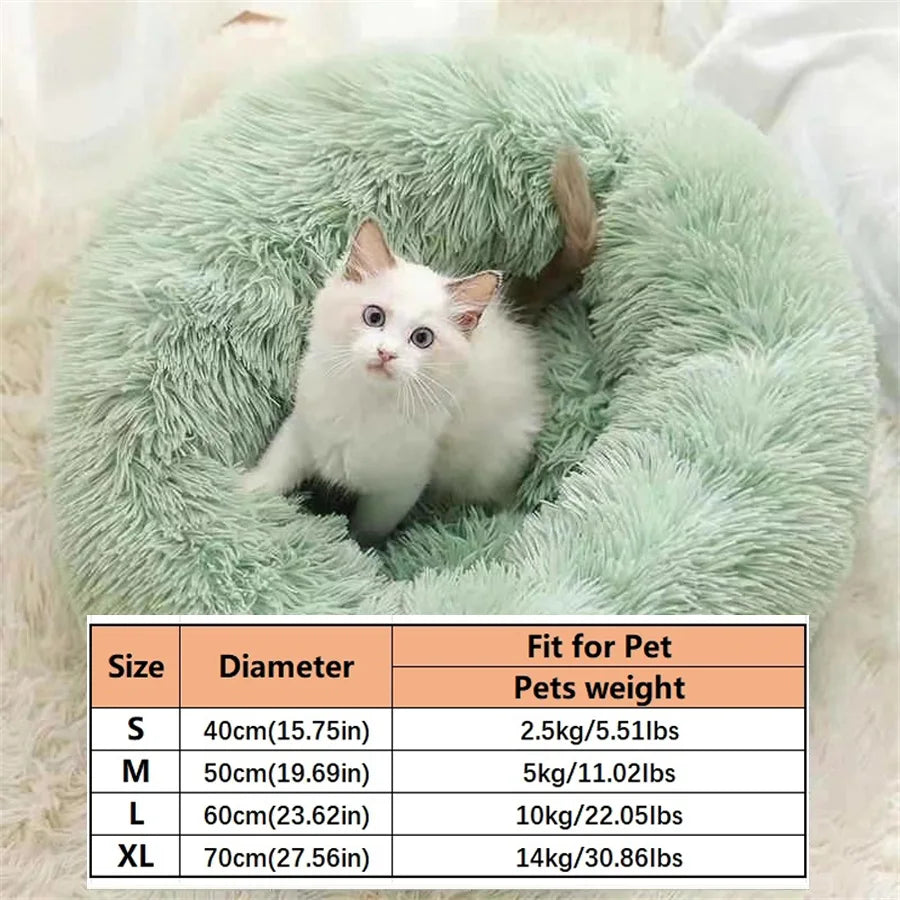 Dreamy Donut Plush Pet Bed - Ultimate Comfort for Cats & Small Dogs - Barking Meows