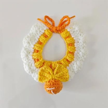 CozyFruit Handmade Knitted Neck Collar – Cute Accessories for Cats and Dogs
