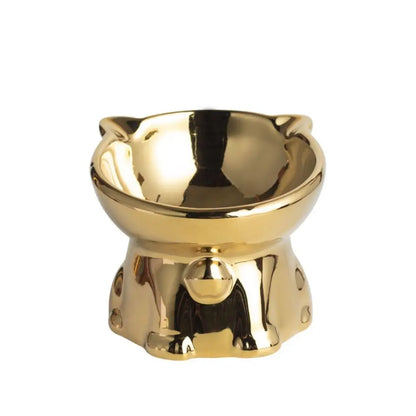 WhiskerDine Ergonomic Ceramic Pet Bowl – Elevated Anti-Spill Feeder for Neck Protection