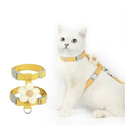 PawBreeze Adjustable Escape-Proof Harness & Leash Set – Breathable Comfort for Cats and Small Dogs