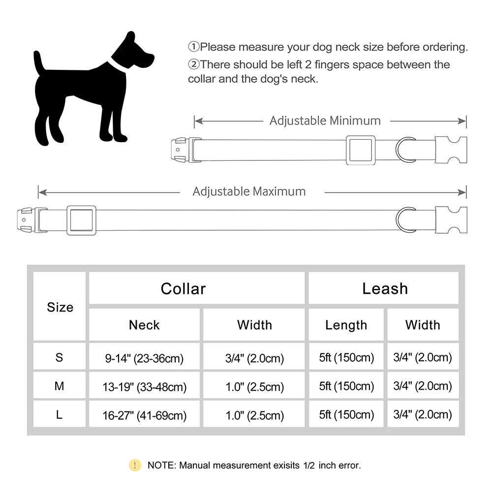 Personalized PU Leather Dog Collar & Leash Set - Durable Elegance for Every Pup