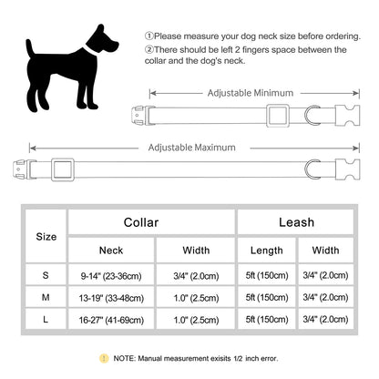 Personalized PU Leather Dog Collar & Leash Set - Durable Elegance for Every Pup