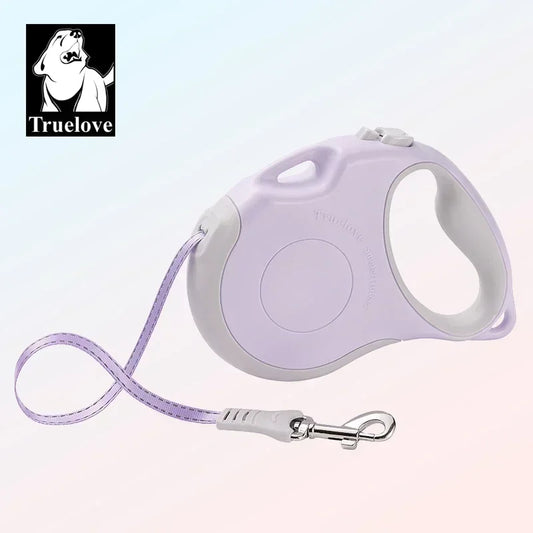Truelove Tangle-Free Hands-Free Retractable Leash – 16ft Nylon Tape Walking System with One-Handed Brake & Bonus Shoulder Strap