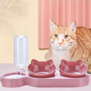 Cat Food Bowl Pet Automatic Feeder Water Dispenser