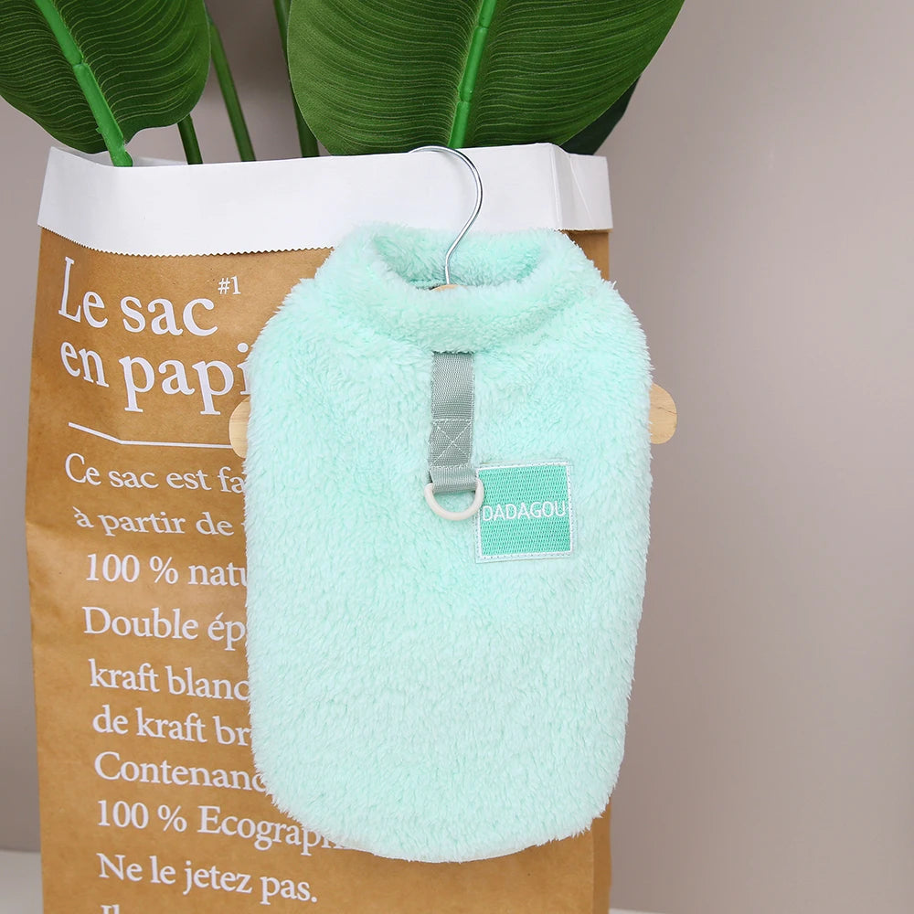 Cozy Coral Fleece Pet Vest – Warm Sweater for Small Breeds