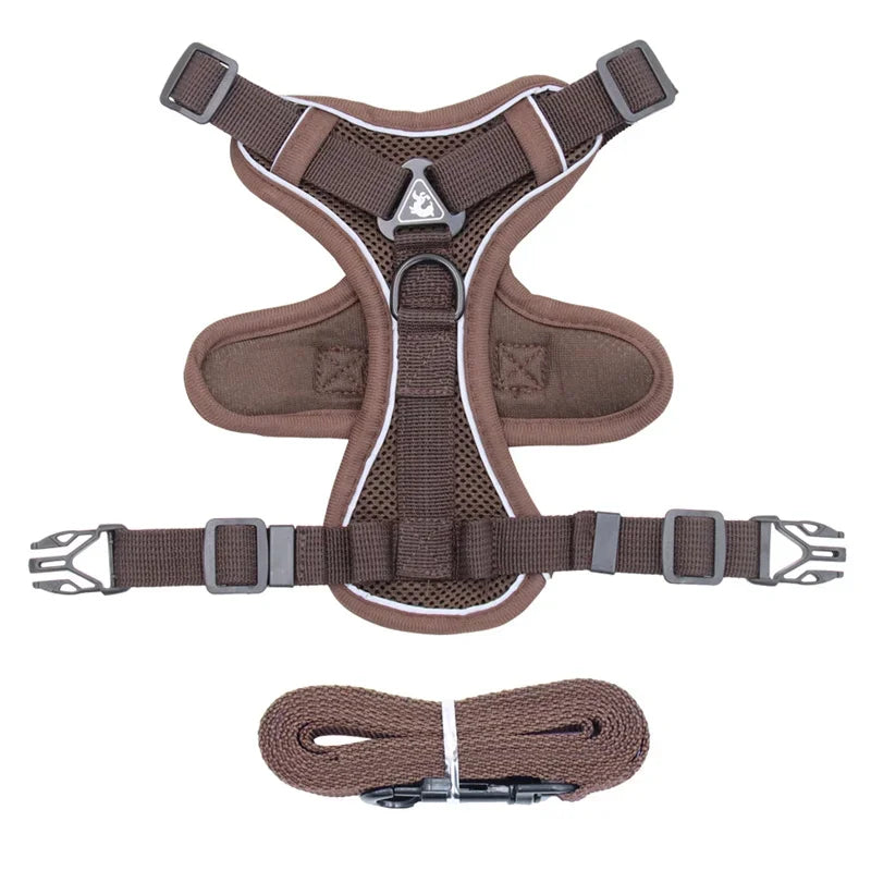 StrutStyle Fashion Reflective Mesh Harness & Leash Set – Premium Padded Outdoor Comfort for Cats and Small Dogs