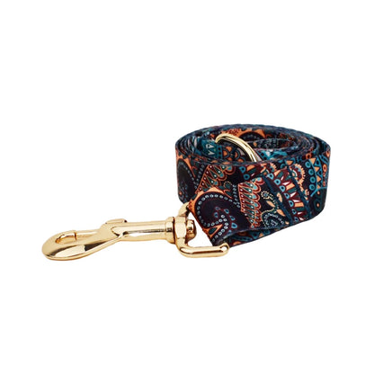 HeritagePaws Ethnic Dog Collar & Leash Set - Custom Engraved for All Breeds