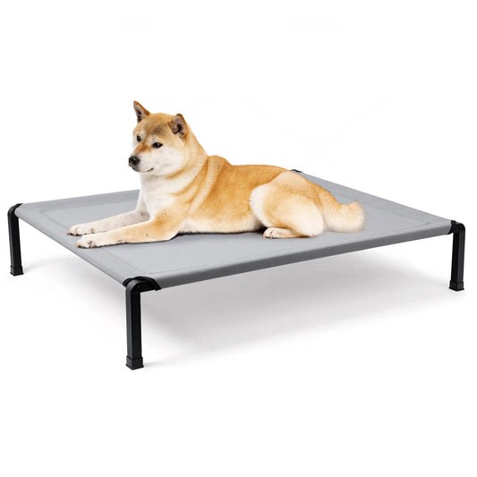 Cooling Comfort Elevated Dog Bed – Chew-Proof Mesh with Shade Canopy