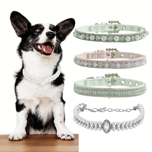 Luxury Rhinestone Puppy Collar – Sparkling Elegance for Small Dogs & Cats