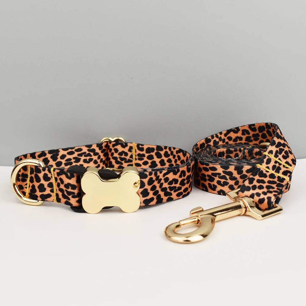 EthnoCharm Custom Engraved Dog Collar & Leash Set – Personalized with Nameplate