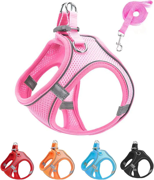 AirStride Breathable Mesh Vest Harness – Soft & Adjustable Training Harness for Dogs & Cats