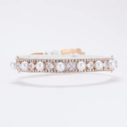 Elegant Pearl & Rhinestone Collar – Chic Accessory for Small Dogs & Cats