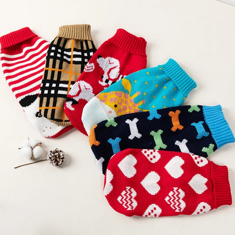 Cozy Knitted Pet Sweater - Winter Warmth for Small & Medium Dogs