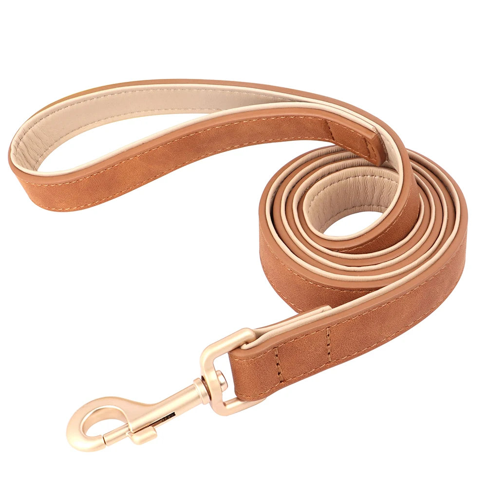 Ultimate Comfort PU Leather Dog Leash - Soft Padded Handle for All Breeds