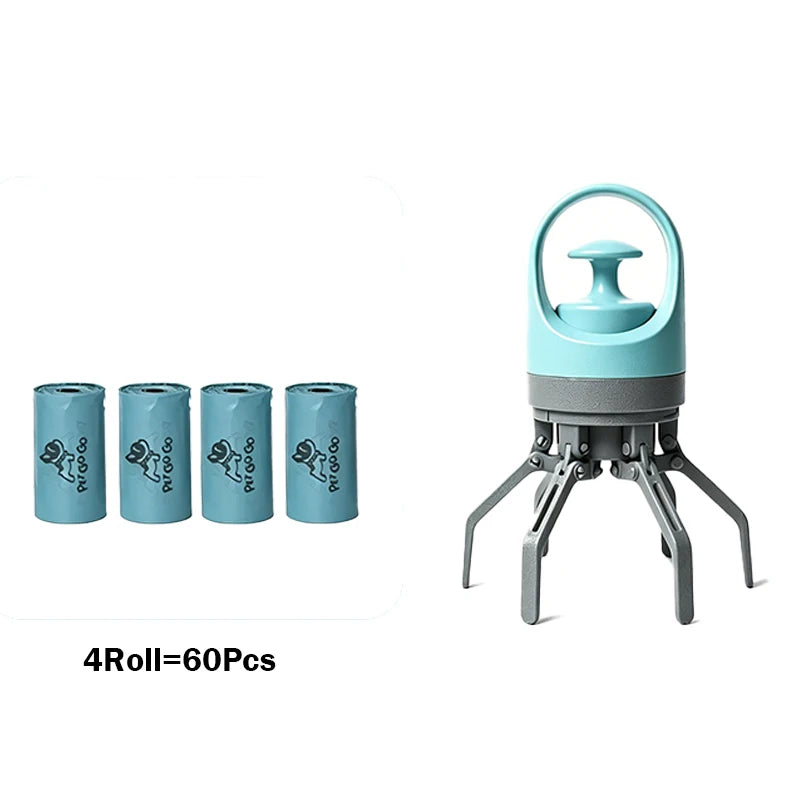 PawScoop Portable Six-Claw Waste Grabber – Handheld Fecal Dispenser with Built-In Garbage Bag