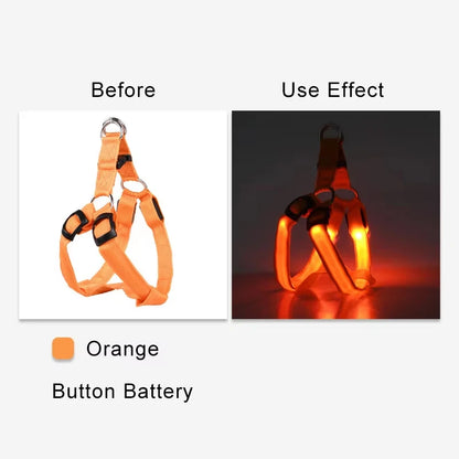 LumiPaws LED Safety Harness – Adjustable No-Pull Night-Glow Vest