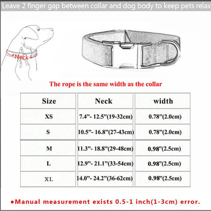 Personalized Dog Collar & Leash Set – Luxury Padded Nylon Walking Essentials with Custom Nameplate