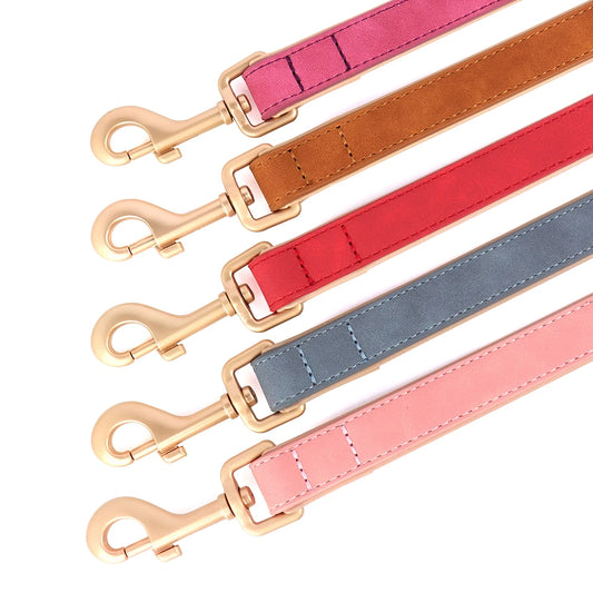 Ultimate Comfort PU Leather Dog Leash - Soft Padded Handle for All Breeds