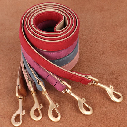 Ultimate Comfort PU Leather Dog Leash - Soft Padded Handle for All Breeds