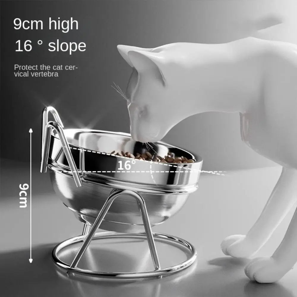 Elevated Stainless Steel Cat Bowl with Stand – Ergonomic, Spill-Proof Design