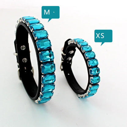 PawSparkle Rhinestone Dog Collar – Premium Crystal Gemstone Necklace for Dogs and Cats