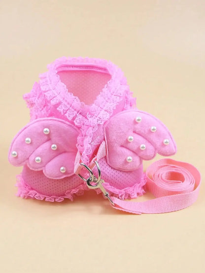 AngelWings Whimsical No-Pull Harness & Leash Set – Soft Breathable Walking Belt for Toy and Small Breeds