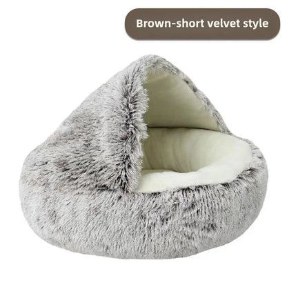 Cozy Cuddle Plush Nest: 2-in-1 Cat & Puppy Bed for Ultimate Warmth