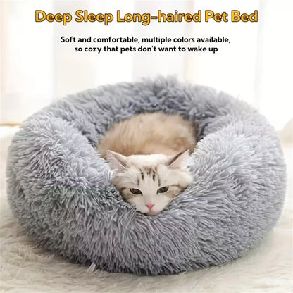 Dreamy Donut Plush Pet Bed - Ultimate Comfort for Cats & Small Dogs - Barking Meows