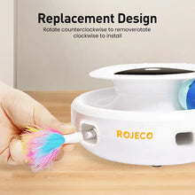 Load image into Gallery viewer, ROJECO 2 in 1 Smart Automatic Feather Fun Ball Toy Set for Cat