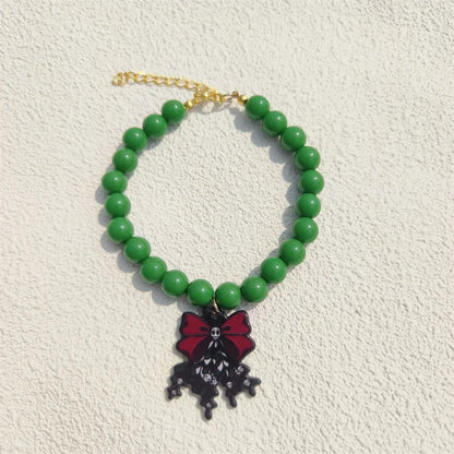JollyJingle Xmas Beaded Pet Necklace – Festive Holiday Charm Collar