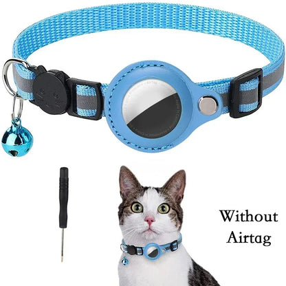 Reflective Anti-Lost Cat Collar with Airtag Protective Case & Bell