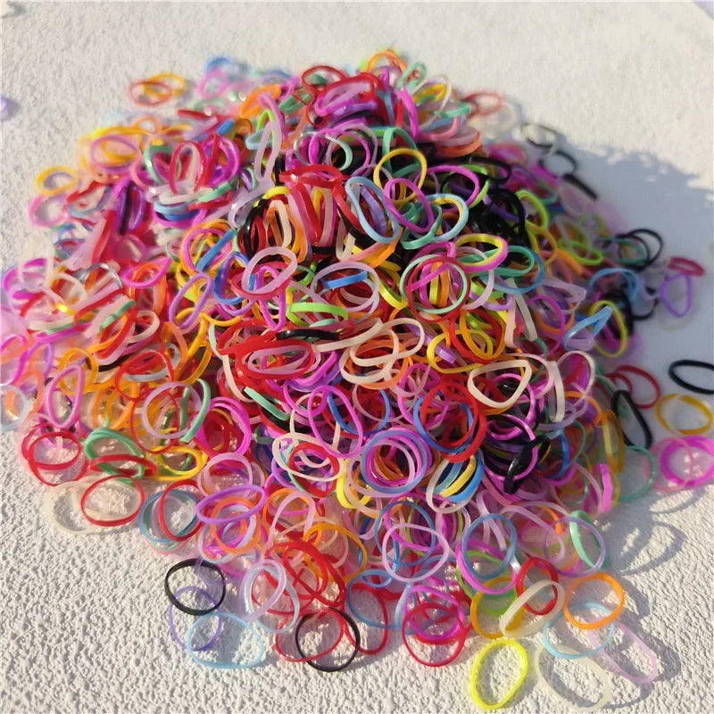 High-Elasticity Pet Hair Bands – 200-Piece Vibrant Grooming Set