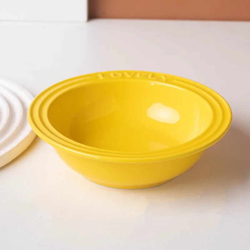 French Flair Gradient Ceramic Pet Plate – Colorful Pre-Dinner Dining Bowl for Dogs and Cats