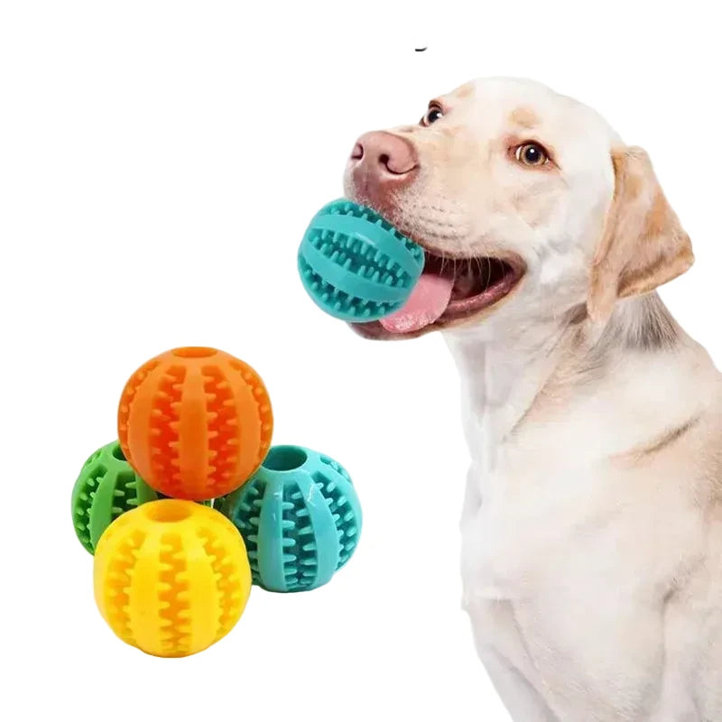 PlaySmart Interactive Rubber Food Ball - Tooth Cleaning & Chew Toy for Dogs