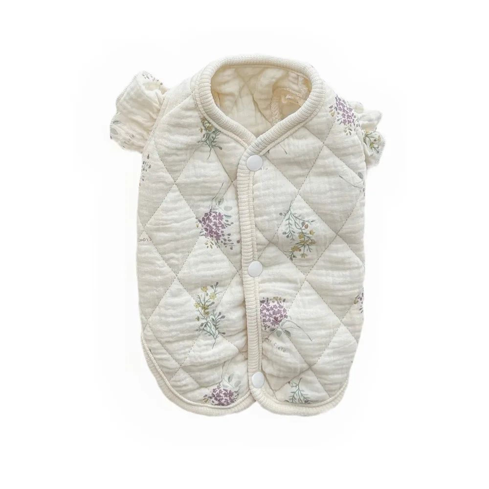 Winter Thermal Padded Vest - Stylish Home Wear for Small to Medium Dogs
