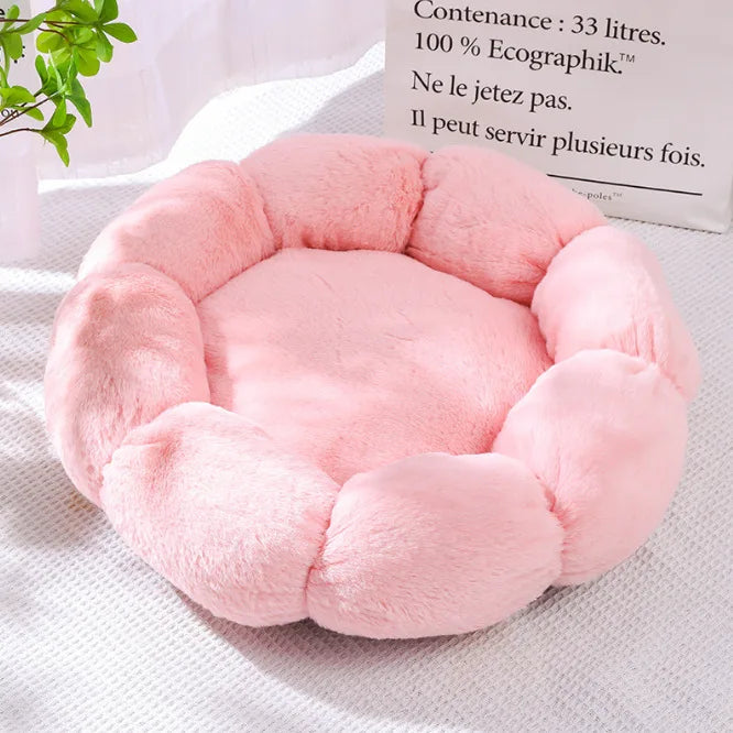 Blossom Bliss Plush Flower Pet Bed - Cozy Comfort for Small & Medium Pets - Barking Meows