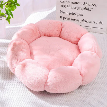 Blossom Bliss Plush Flower Pet Bed - Cozy Comfort for Small & Medium Pets - Barking Meows