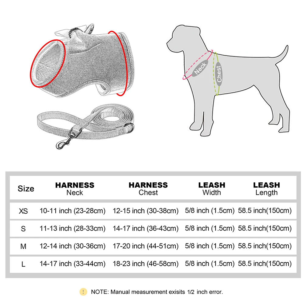 BowKnot Bliss: Personalized Mesh Harness & Leash Set for Stylish Pups - Barking Meows