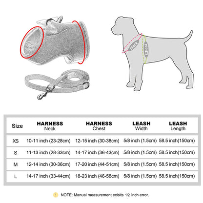BowKnot Bliss: Personalized Mesh Harness & Leash Set for Stylish Pups - Barking Meows