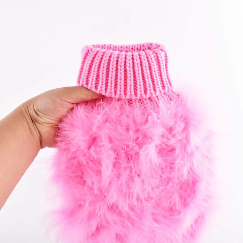 LuxePaw Colorful Faux Fur Sweater - Designer Warmth for Small Dogs & Cats