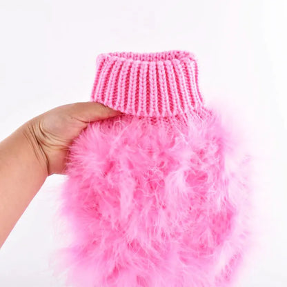 LuxePaw Colorful Faux Fur Sweater - Designer Warmth for Small Dogs & Cats
