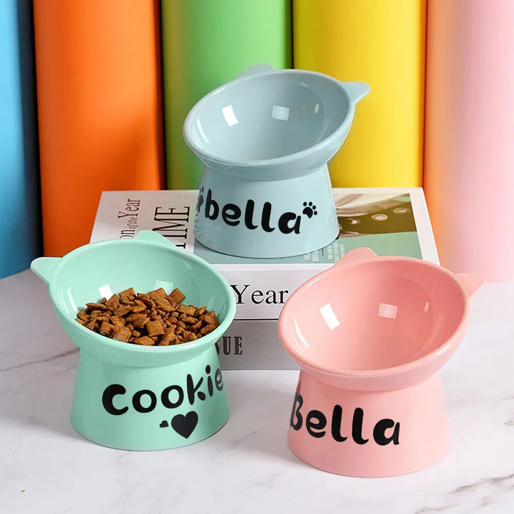 DineElite Custom Elevated Pet Bowl – Personalized High-Foot Food & Water Cup