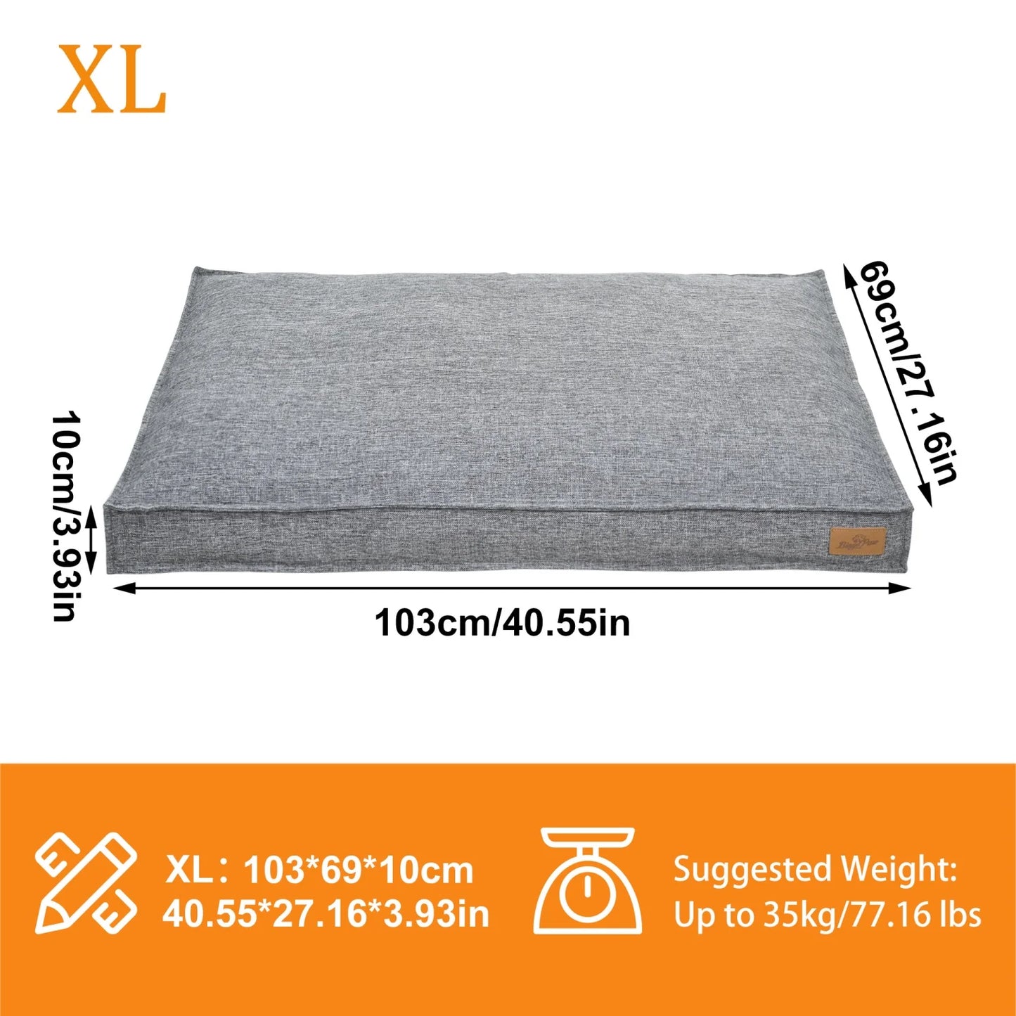 CozyCrate Orthopedic Linen Dog Bed Pad – Ultra-Soft Removable Washable Kennel Mat