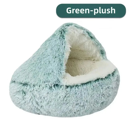 Cozy Cuddle Plush Nest: 2-in-1 Cat & Puppy Bed for Ultimate Warmth
