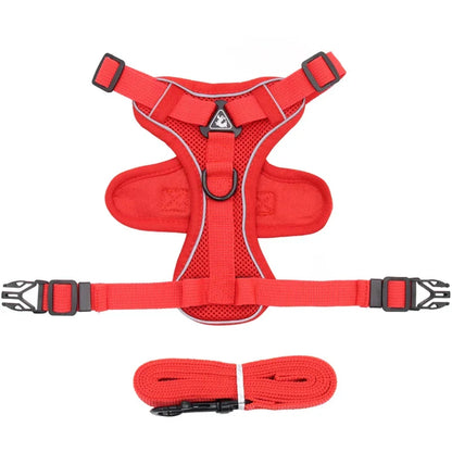 StrutStyle Fashion Reflective Mesh Harness & Leash Set – Premium Padded Outdoor Comfort for Cats and Small Dogs