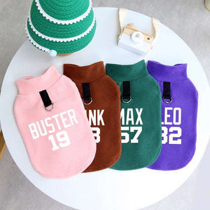CozyPaws Personalized Fleece Vest - Custom Name & Number for Pets - Barking Meows