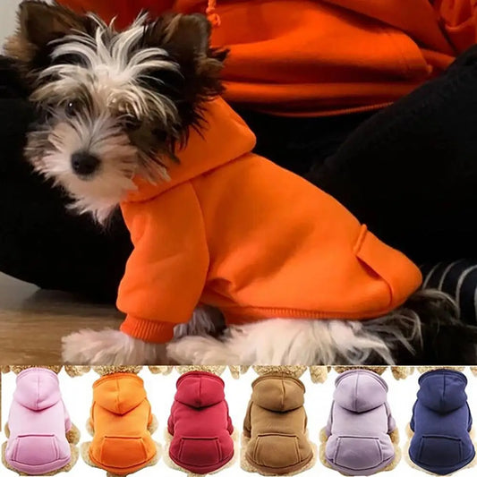 Paws-and-Pocket Cozy Fleece Hoodie – Classic Autumn/Winter Comfort for Dogs and Cats