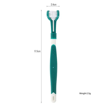 DentaClean 3-Sided Pet Toothbrush – Complete 360° Dental Care for Dogs & Cats
