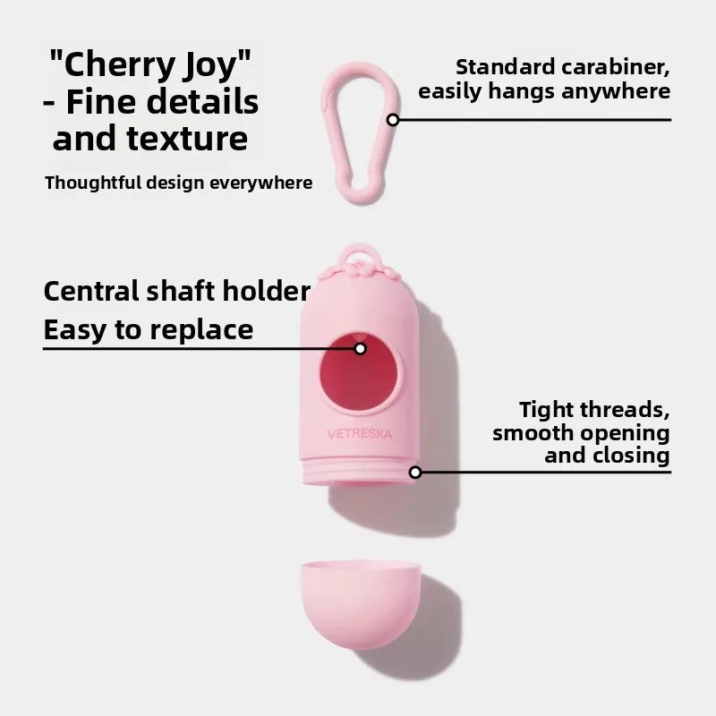 CapsuleClean Thickened Portable Poop Bag Dispenser Set – Quick One-Button Waste Disposal for Outdoor Walks
