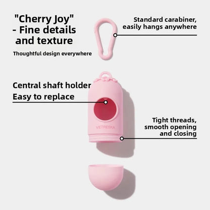 CapsuleClean Thickened Portable Poop Bag Dispenser Set – Quick One-Button Waste Disposal for Outdoor Walks